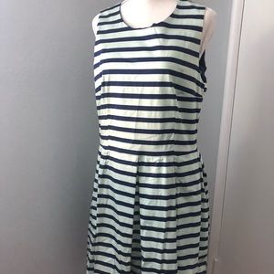 Stripped light and dark blue sleeveless dress